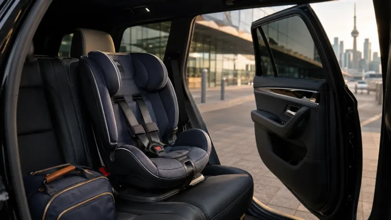 convertible-toddler-car-seat-in-a-toronto-airport-limo-luxury-suv